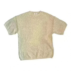 MNG by Mango Cream Crochet Oversized Top - Size S